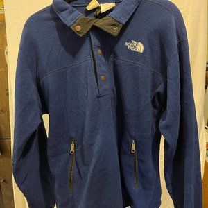 The North Face TNF Fleece Jacket Coat Blue Nice Condition Mens Medium
